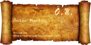 Östör Martin névjegykártya